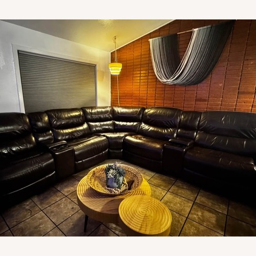 Used Leather Sectional  for sale on AptDeco