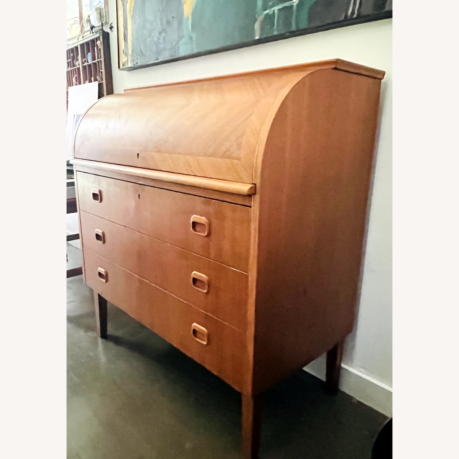 Mid Century Roll Top Desk Scandinavian - image-5