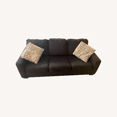 Used Dark Blue/Navy 3 Seater Sofa W Matching Pillows for sale on AptDeco