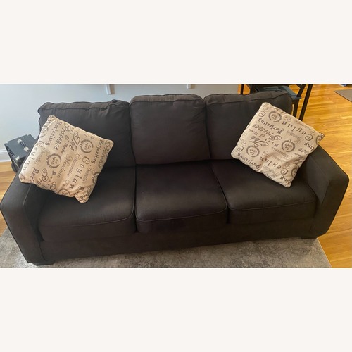 Used Dark Blue/Navy 3 Seater Sofa W Matching Pillows for sale on AptDeco