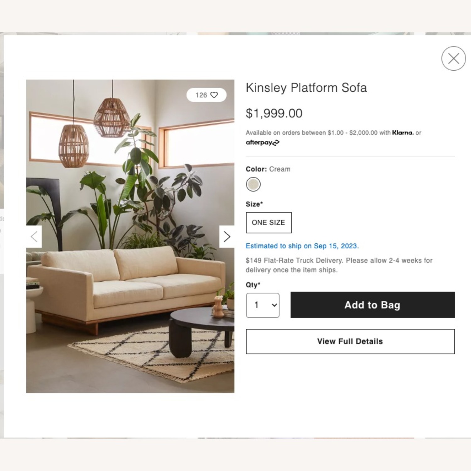 Urban Outfitters Kinsley Platform Sofa - image-3