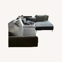 Modern Gray L-Shaped Sectional Sofa 