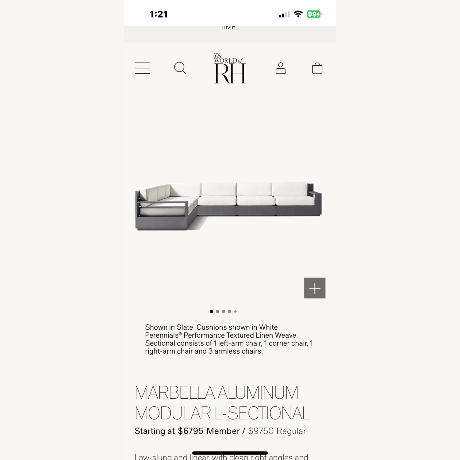 Restoration Hardware Marbella L-sectional - image-2