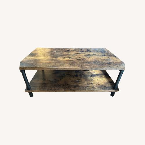 Used  Industrial Coffee Table with Storage Shelf  for sale on AptDeco