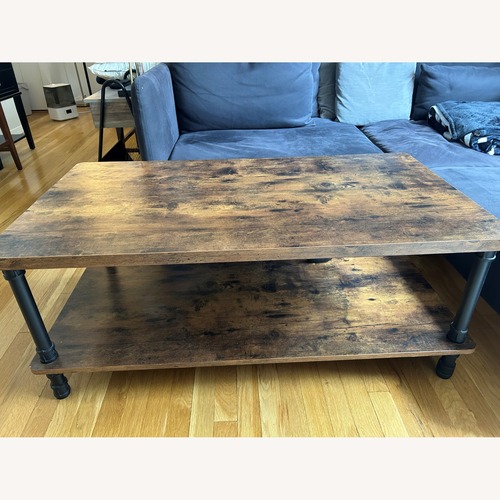 Used  Industrial Coffee Table with Storage Shelf  for sale on AptDeco