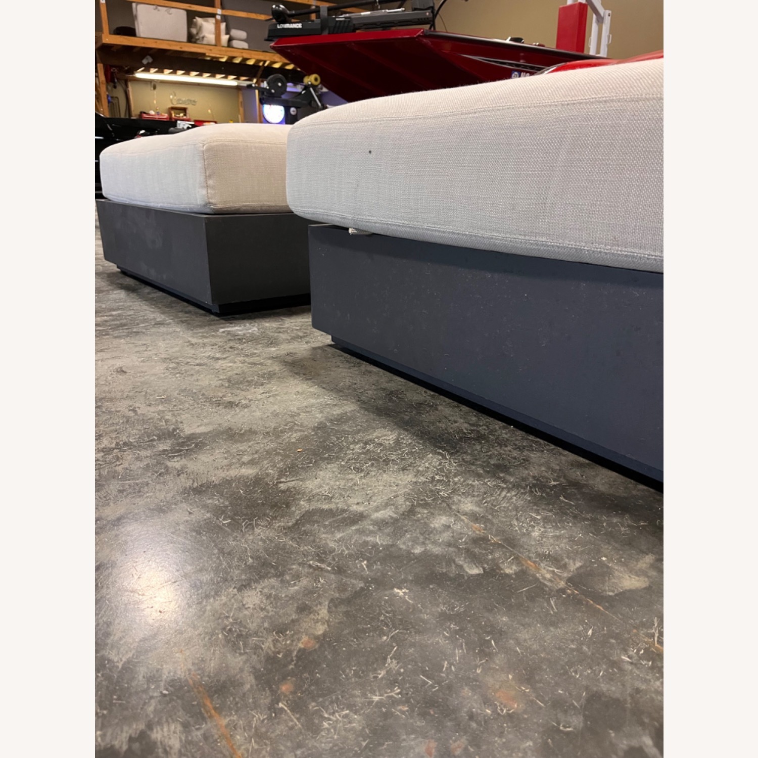 Restoration Hardware Marbella Aluminum Ottoman (2) - image-1