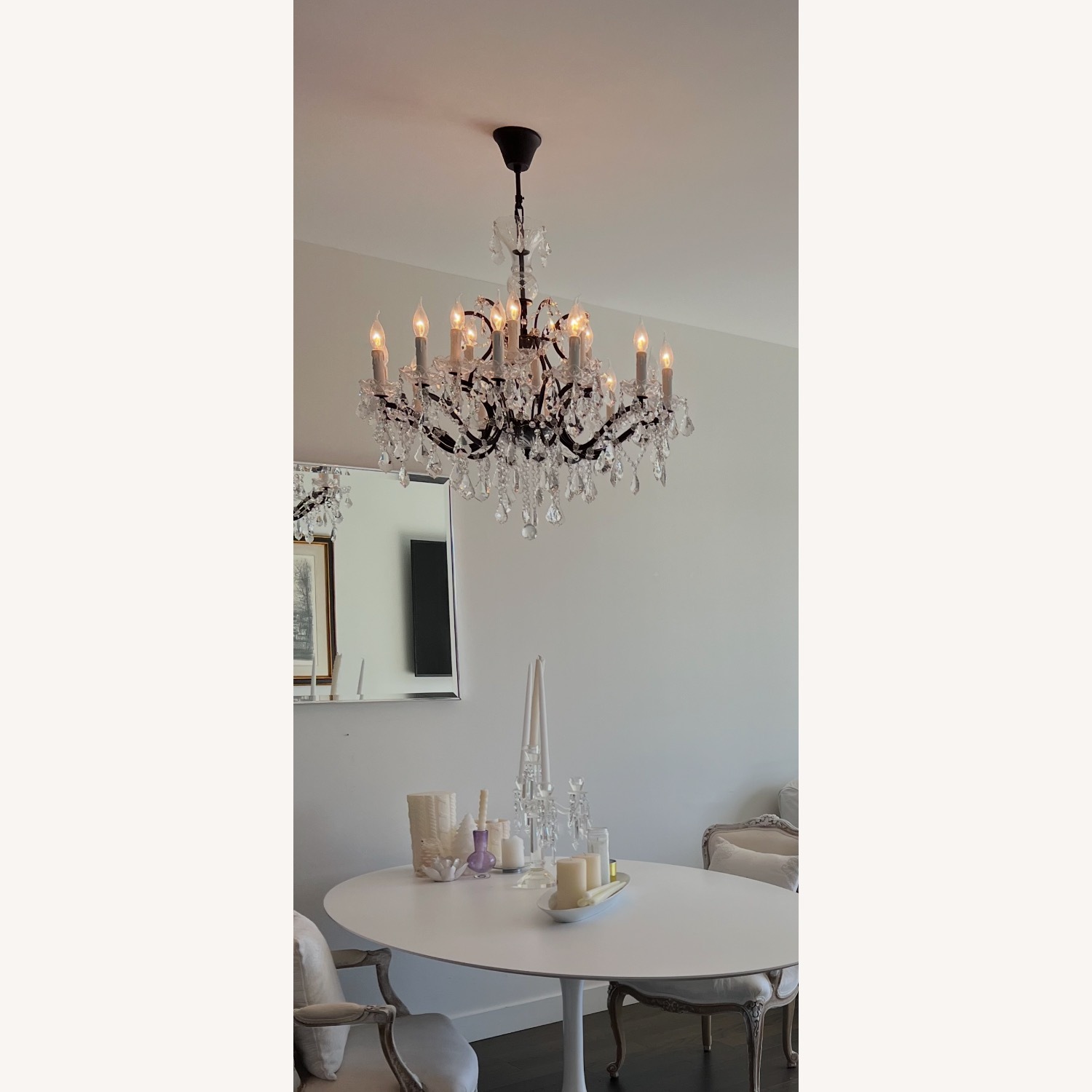 Restoration Hardware 19th C. Rococo Iron & Crystal Large Chandelier - image-1