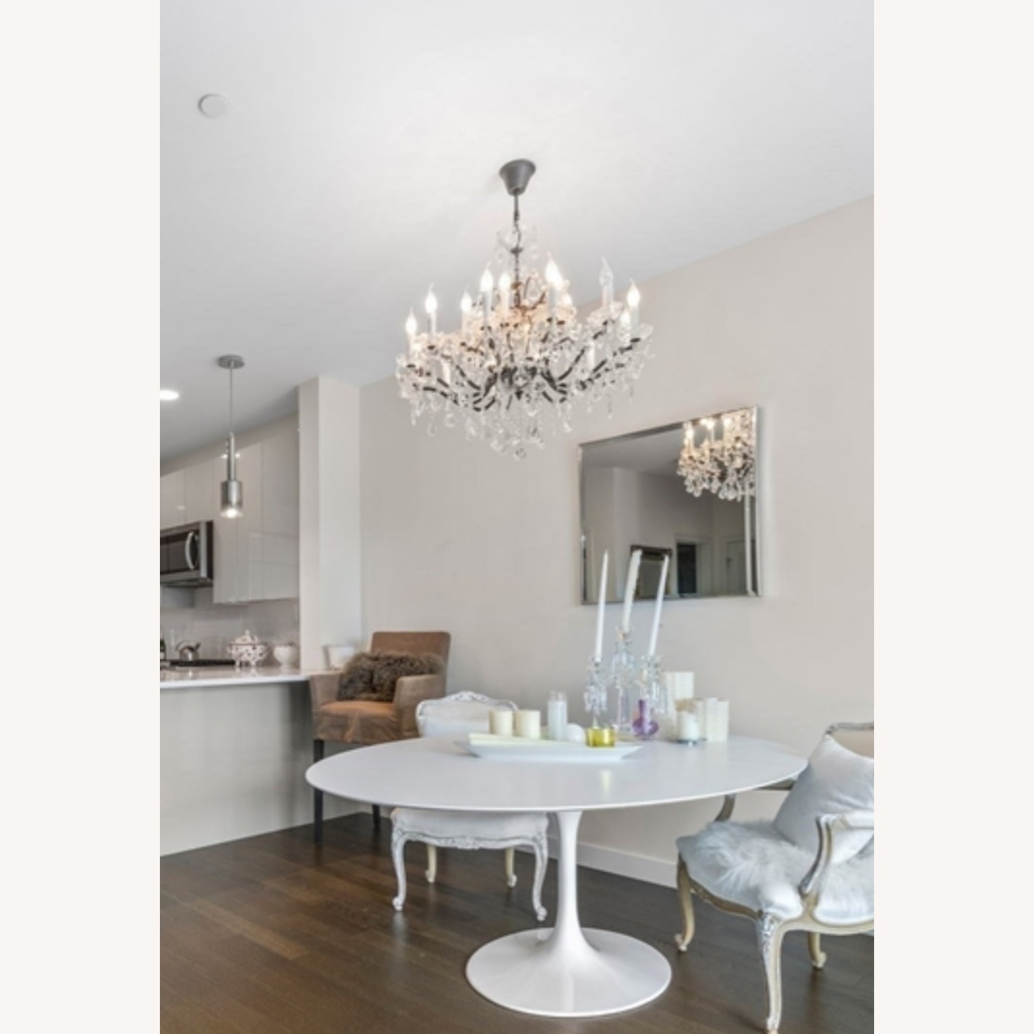 Restoration Hardware 19th C. Rococo Iron & Crystal Large Chandelier - image-2