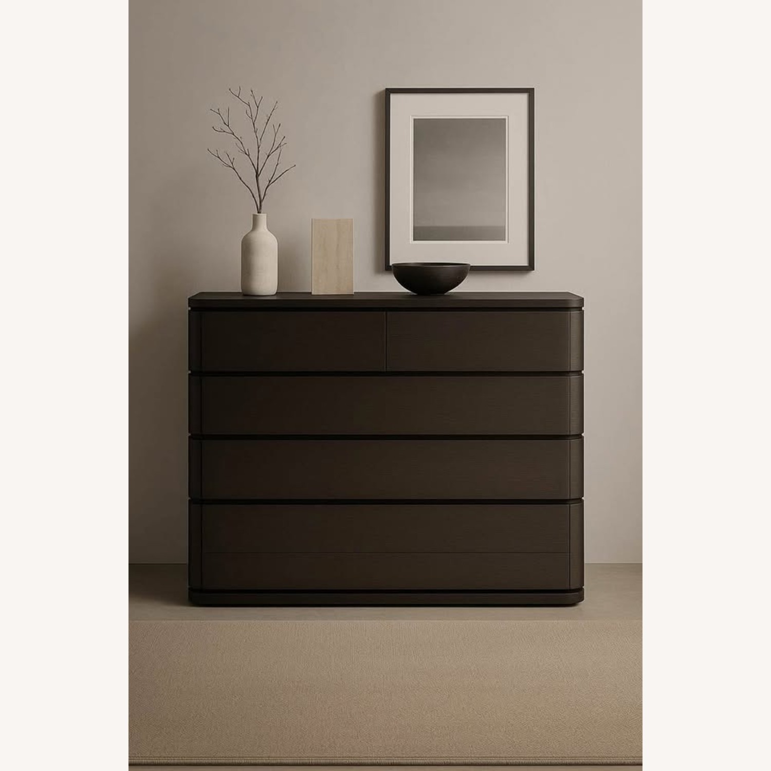 RH Ligné 5-Drawer Dresser – Black Brushed Oak - image-0