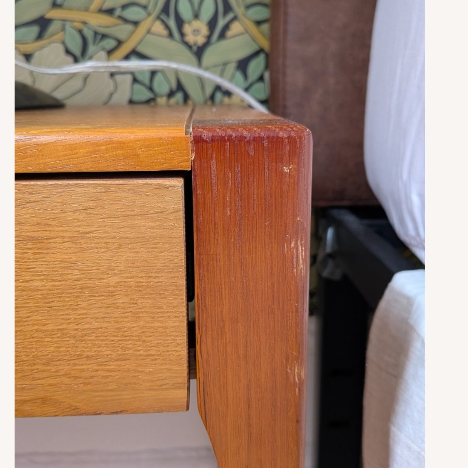 Zara Home Oak Nightstand with Drawer - image-6