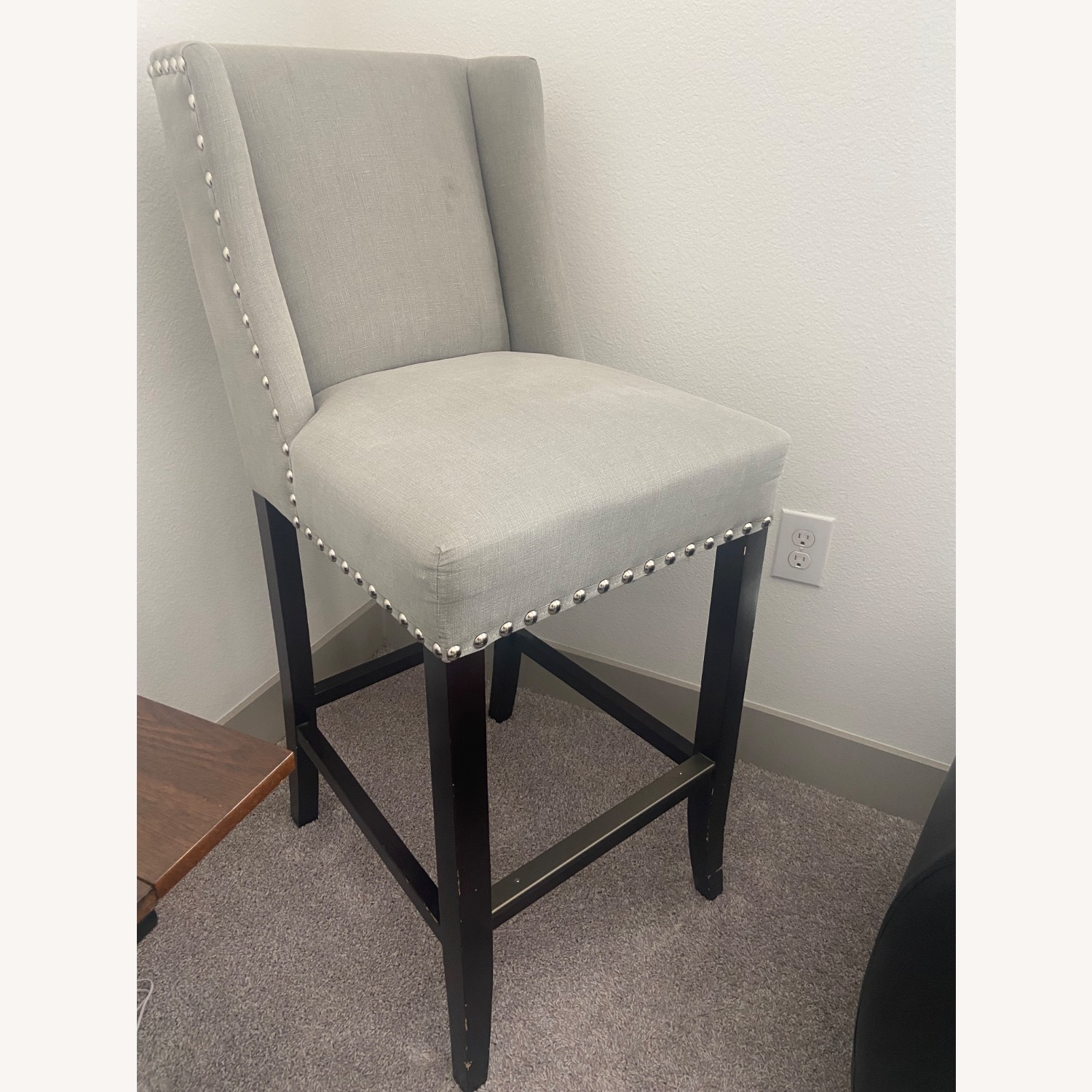 Light Gray Style Bar Chair - image-2