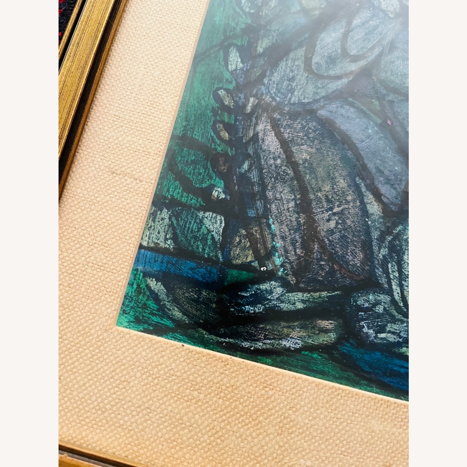 Vintage Fauvist Framed Print "Woman in Blue" - image-3