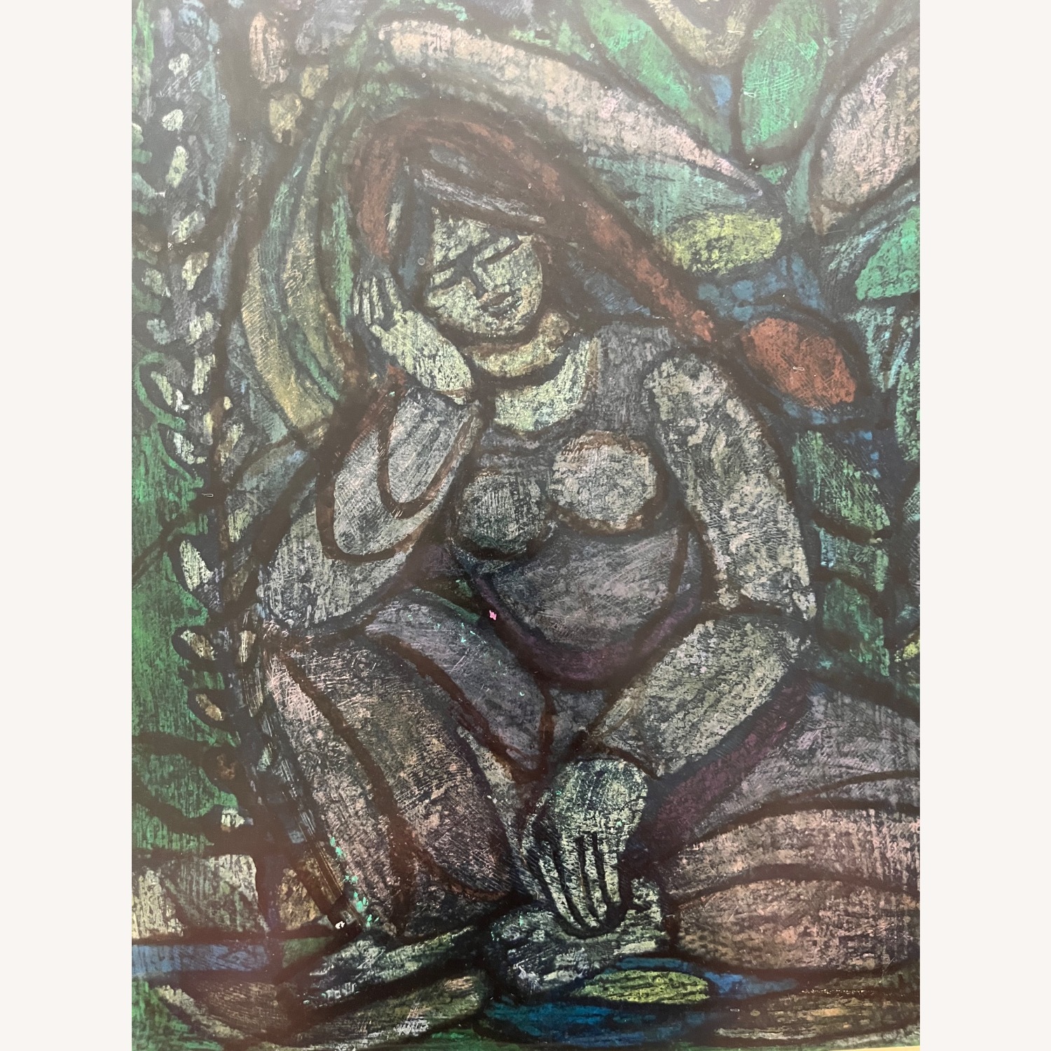 Vintage Fauvist Framed Print "Woman in Blue" - image-4