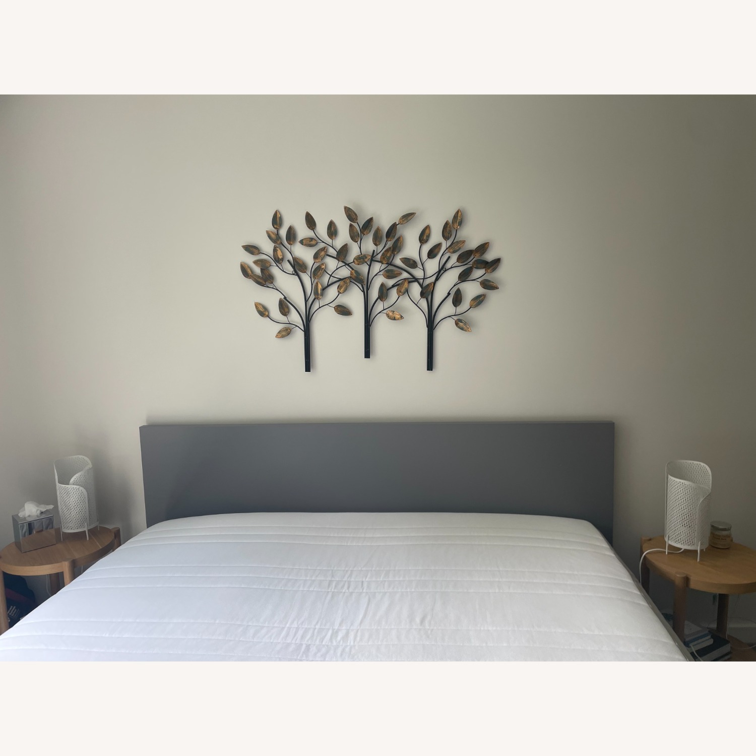 IKEA MALM King Bedframe (Gray) + LÖNSET base - image-2