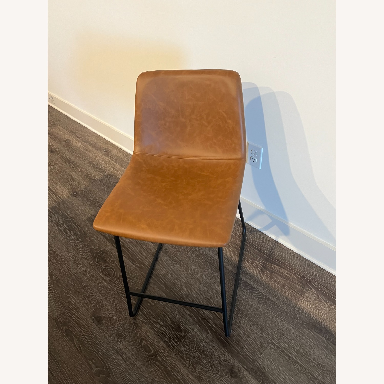 Faux Leather Counter Height Barstool - image-1