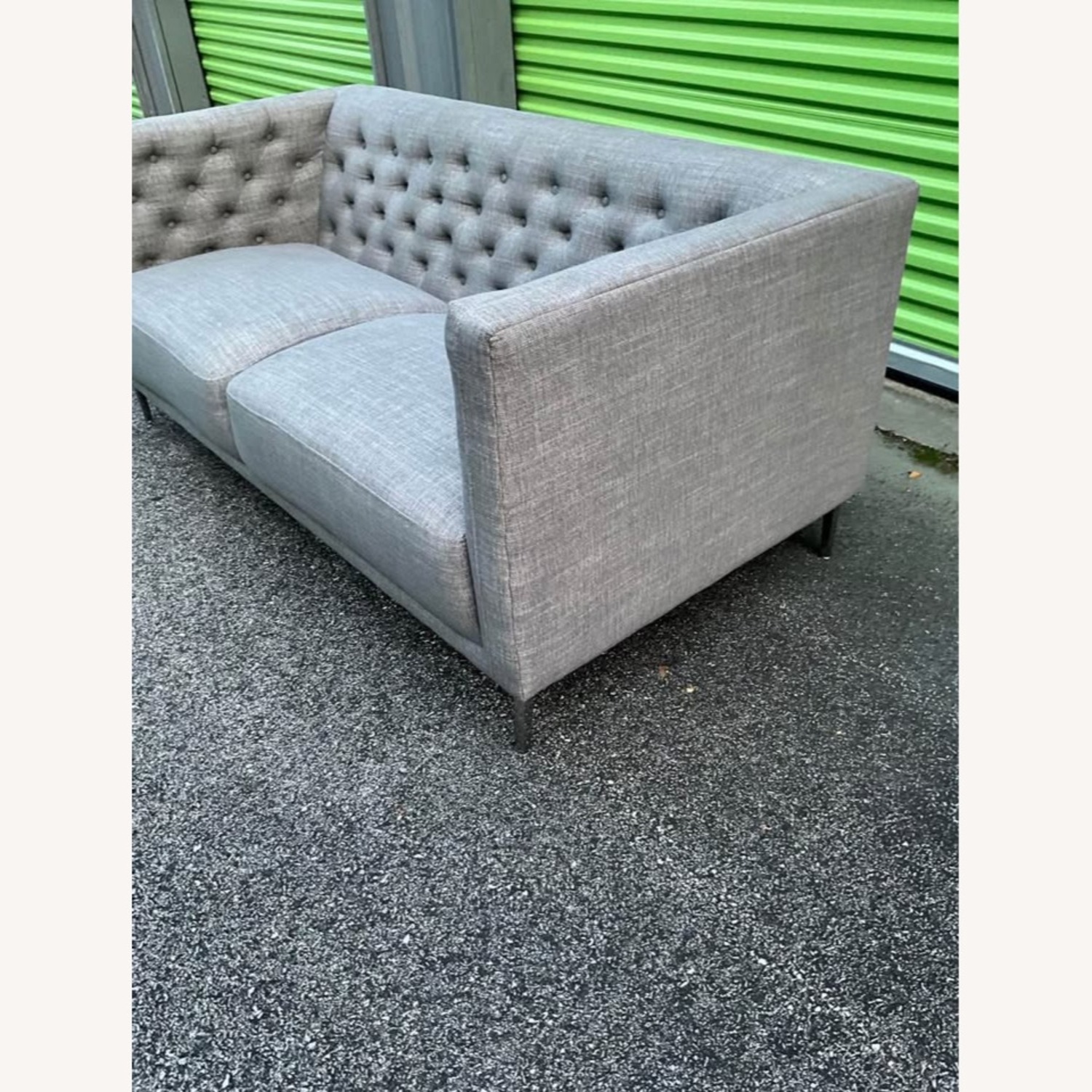 CB2 Saville Grey Fabric Loveseat - image-2