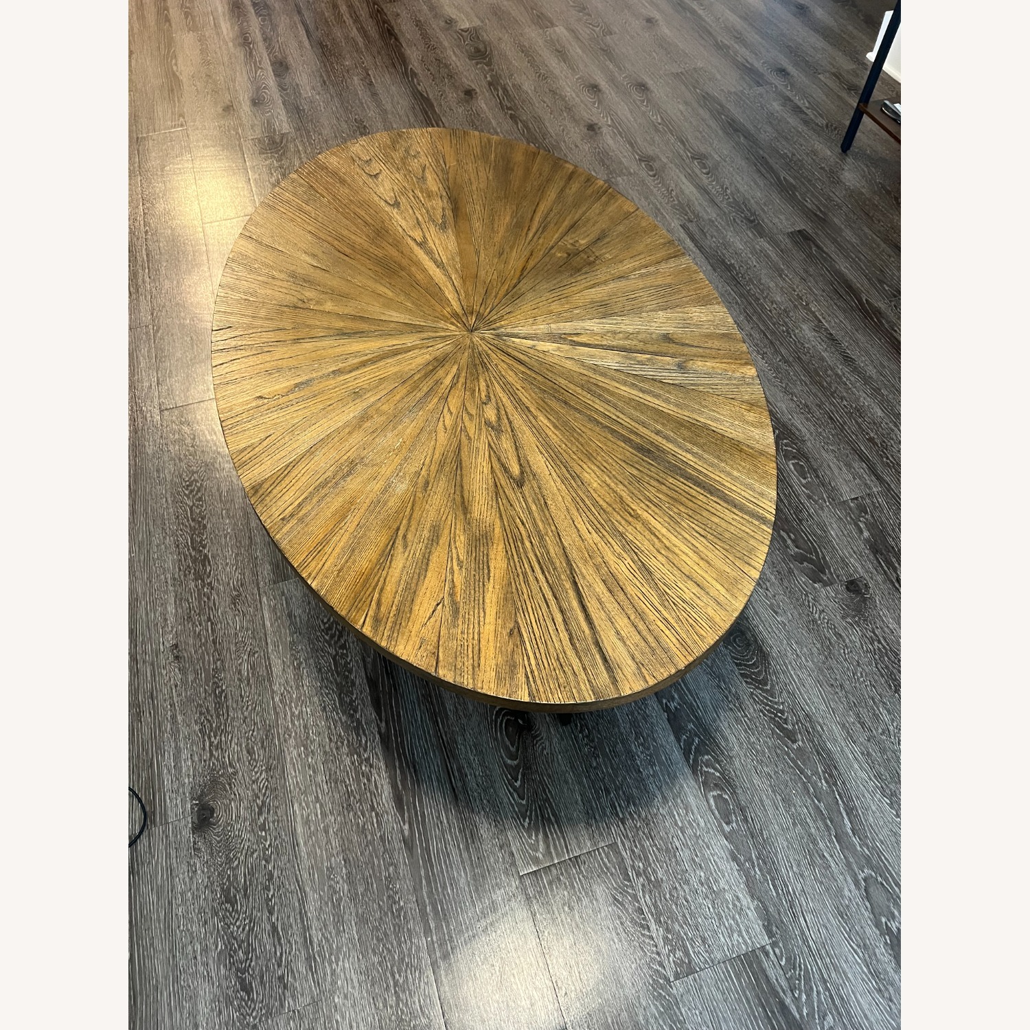 Pecan Oval Wood Coffee Table - image-3