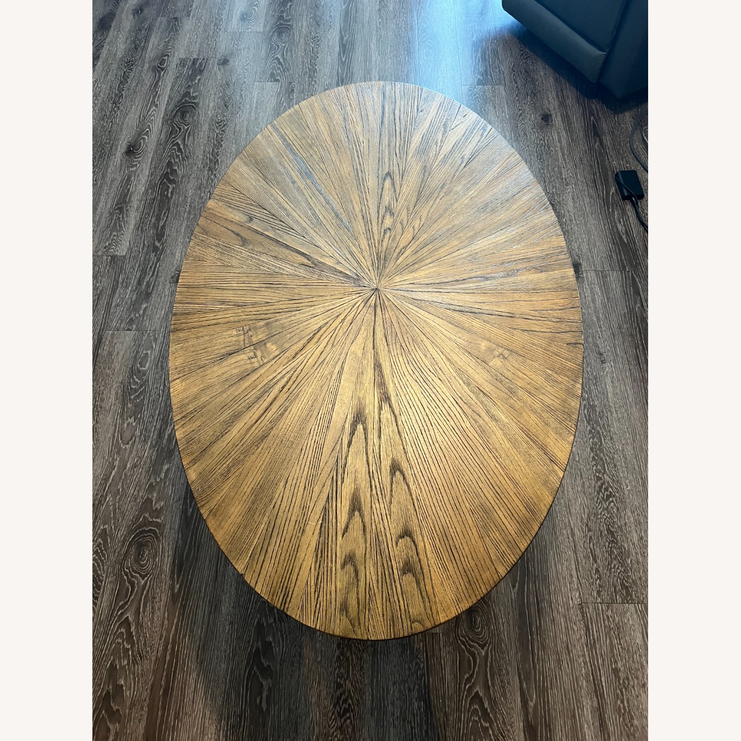 Pecan Oval Wood Coffee Table - image-4