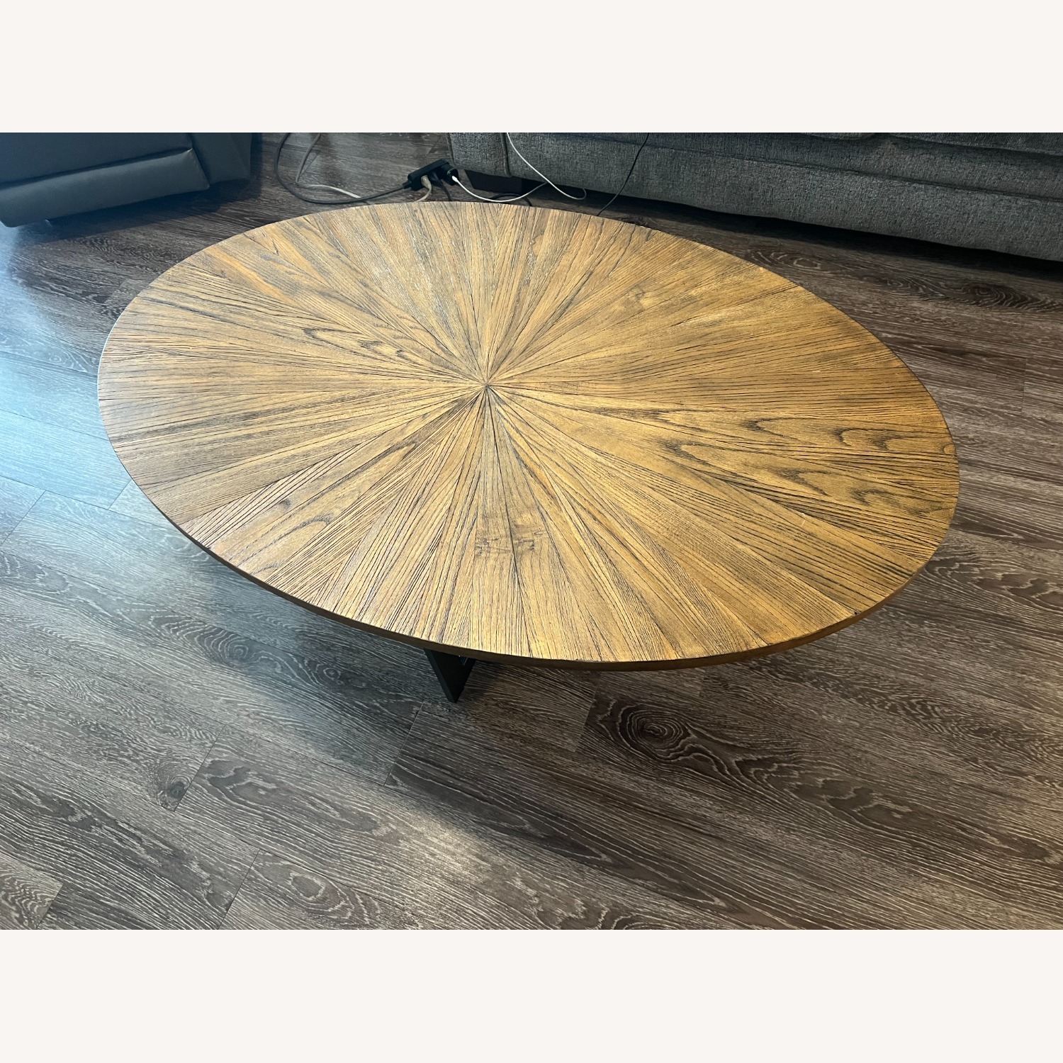 Pecan Oval Wood Coffee Table - image-2