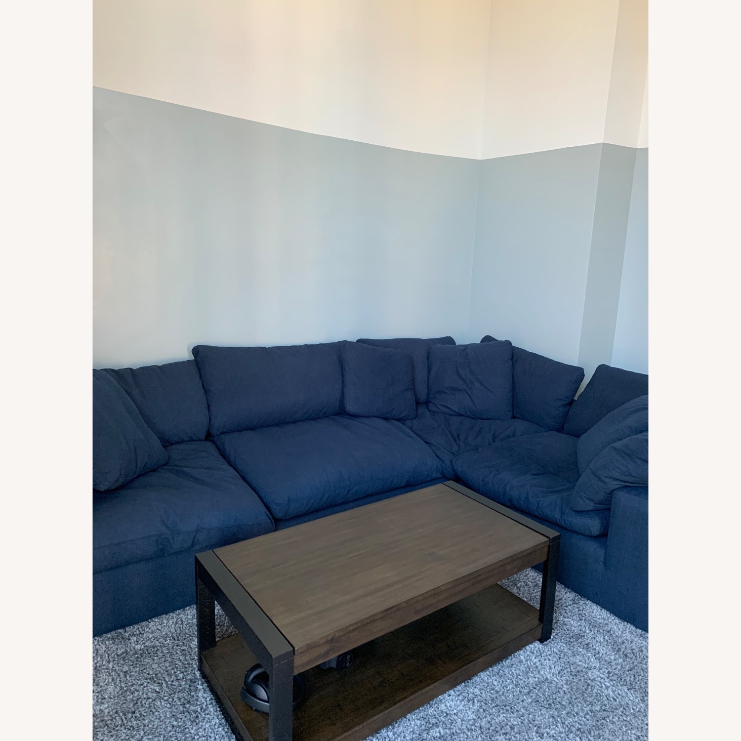 5 Piece Modular Navy Blue Sectional - image-2