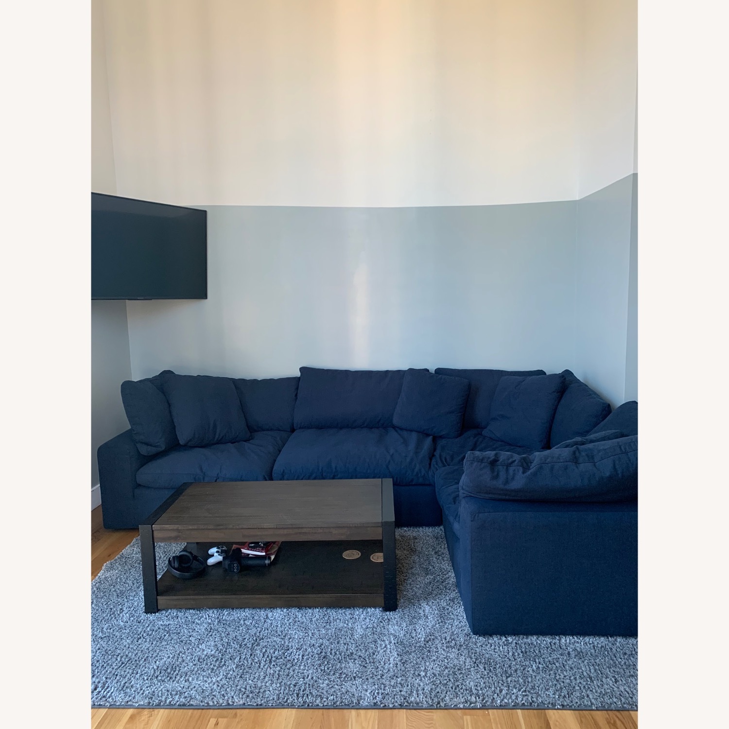 5 Piece Modular Navy Blue Sectional - image-3