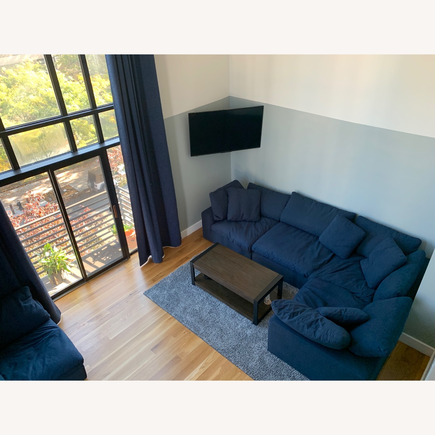 5 Piece Modular Navy Blue Sectional - image-1