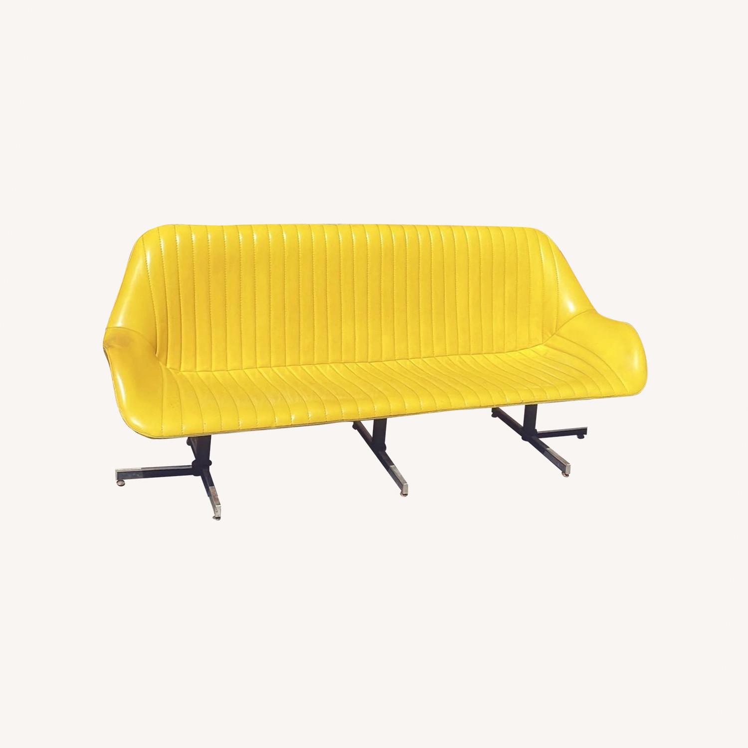 1960s Tufted Vinyl Couch - image-0