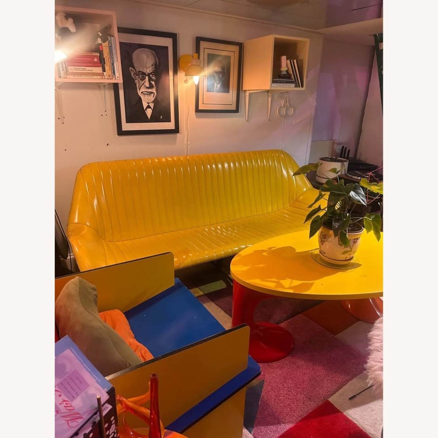 1960s Tufted Vinyl Couch - image-2