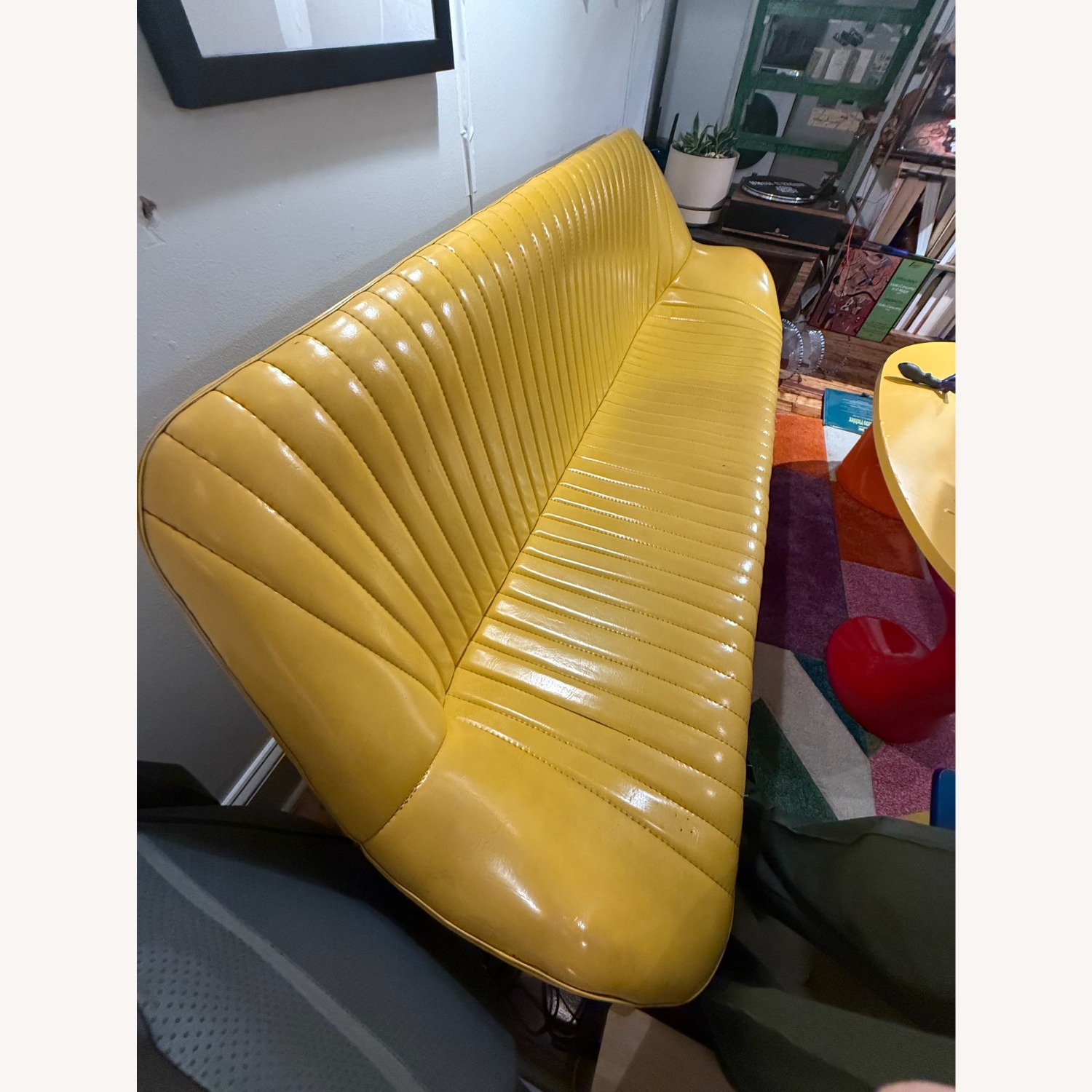 1960s Tufted Vinyl Couch - image-3