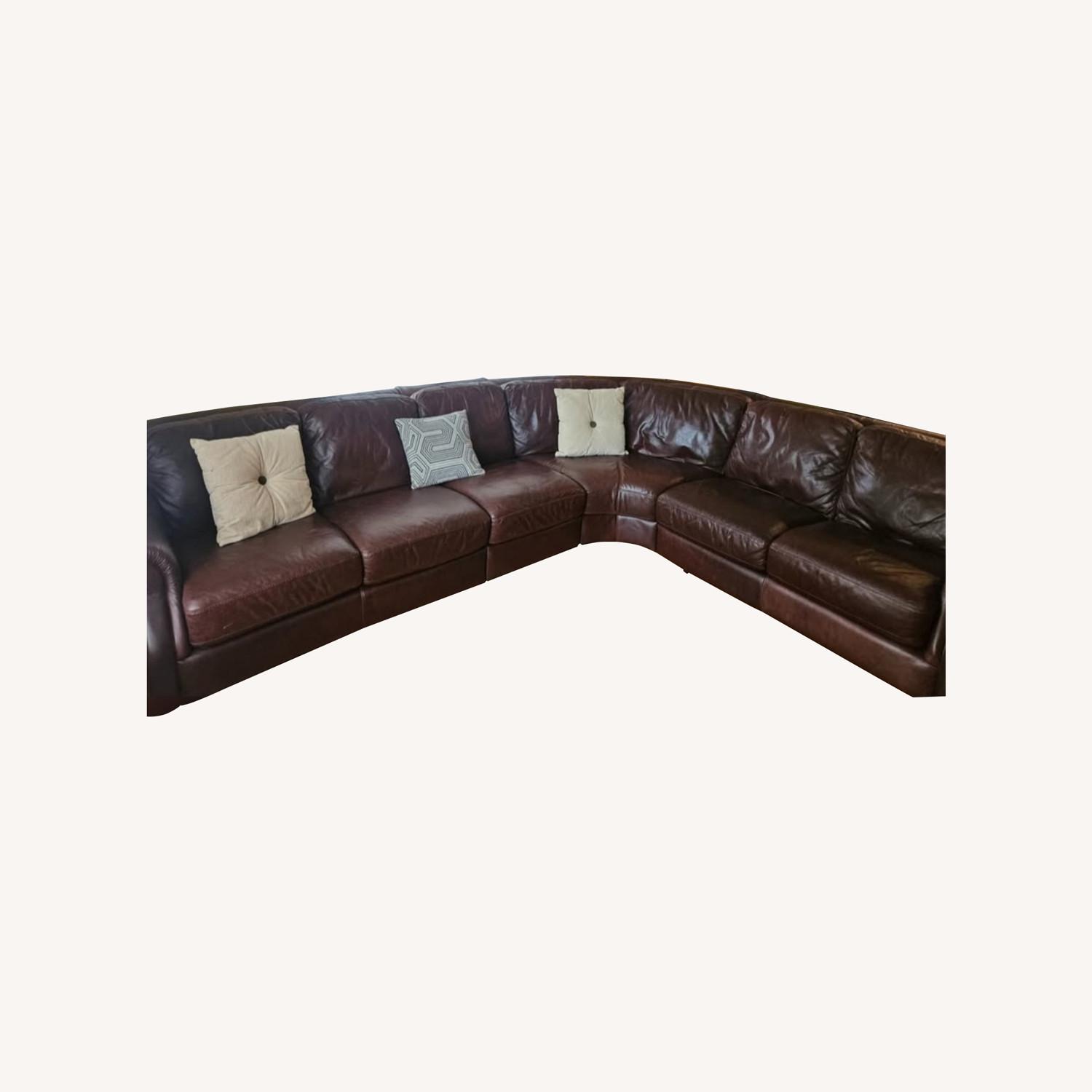 Natuzzi Editions Leather Sectional Sofa - image-0