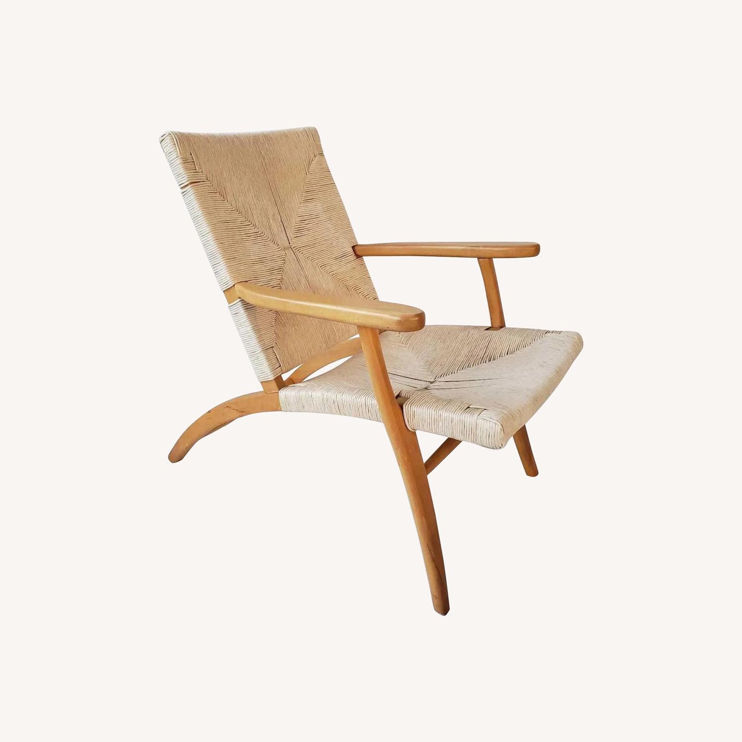 Pair of Beech & Paper Loom Rush Chairs - image-0