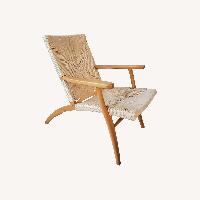 Pair of Beech & Paper Loom Rush Chairs 