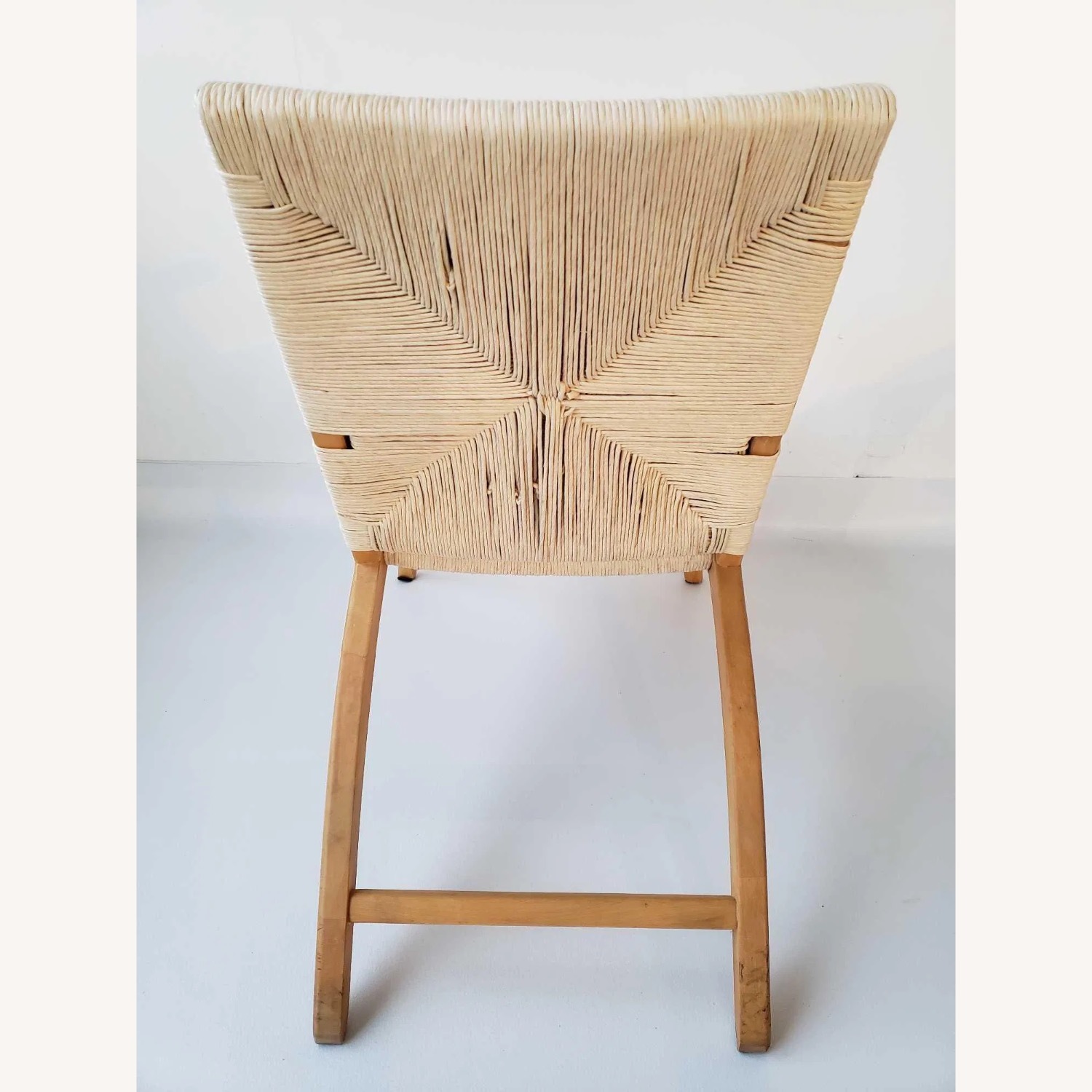 Pair of Beech & Paper Loom Rush Chairs - image-4