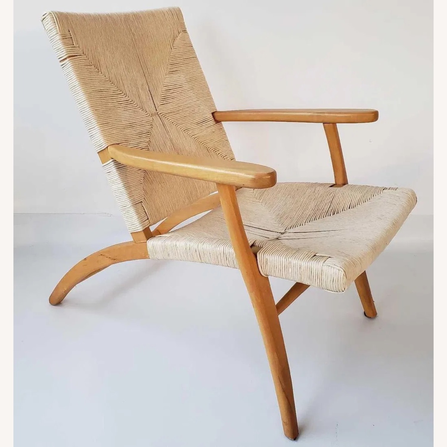 Pair of Beech & Paper Loom Rush Chairs - image-2