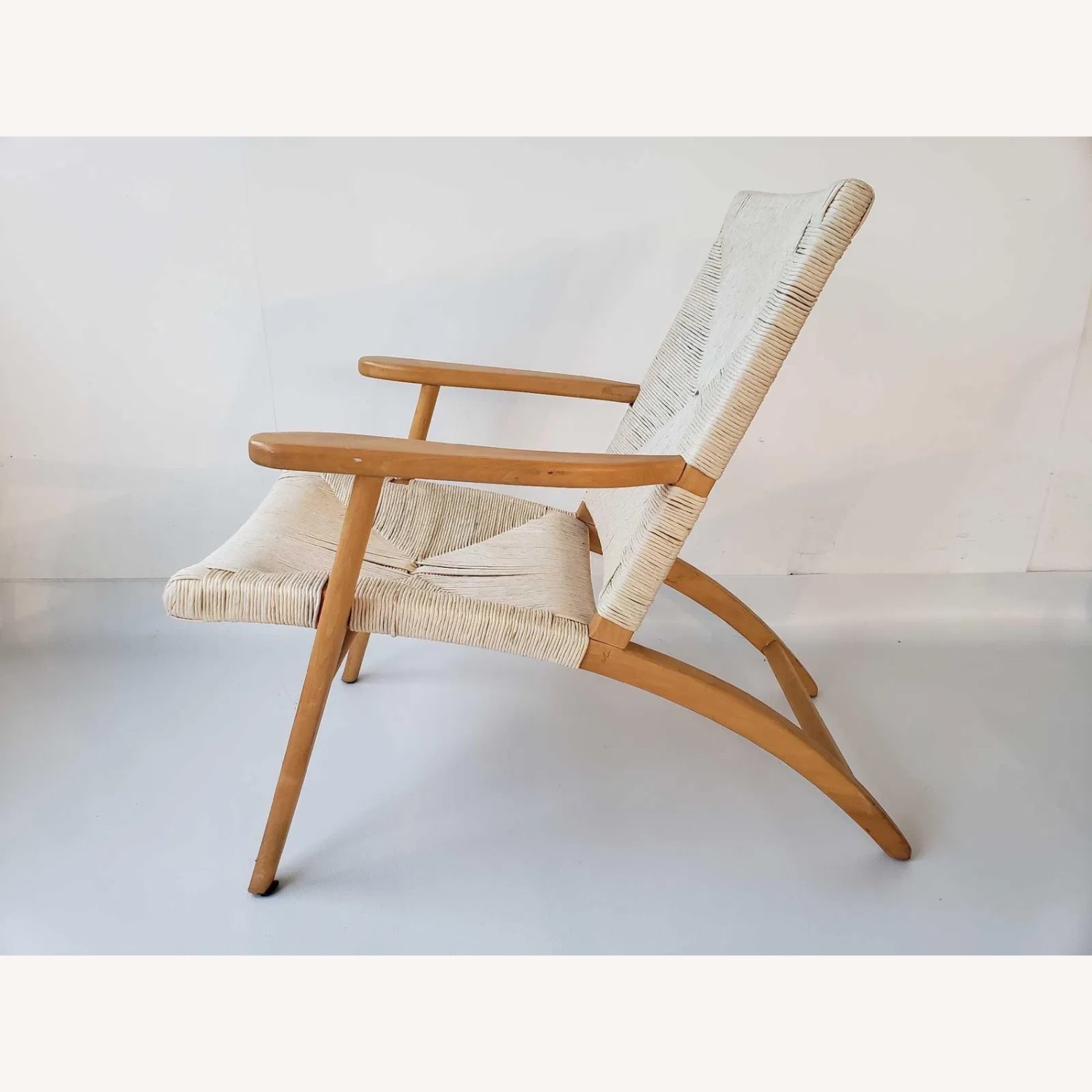 Pair of Beech & Paper Loom Rush Chairs - image-3