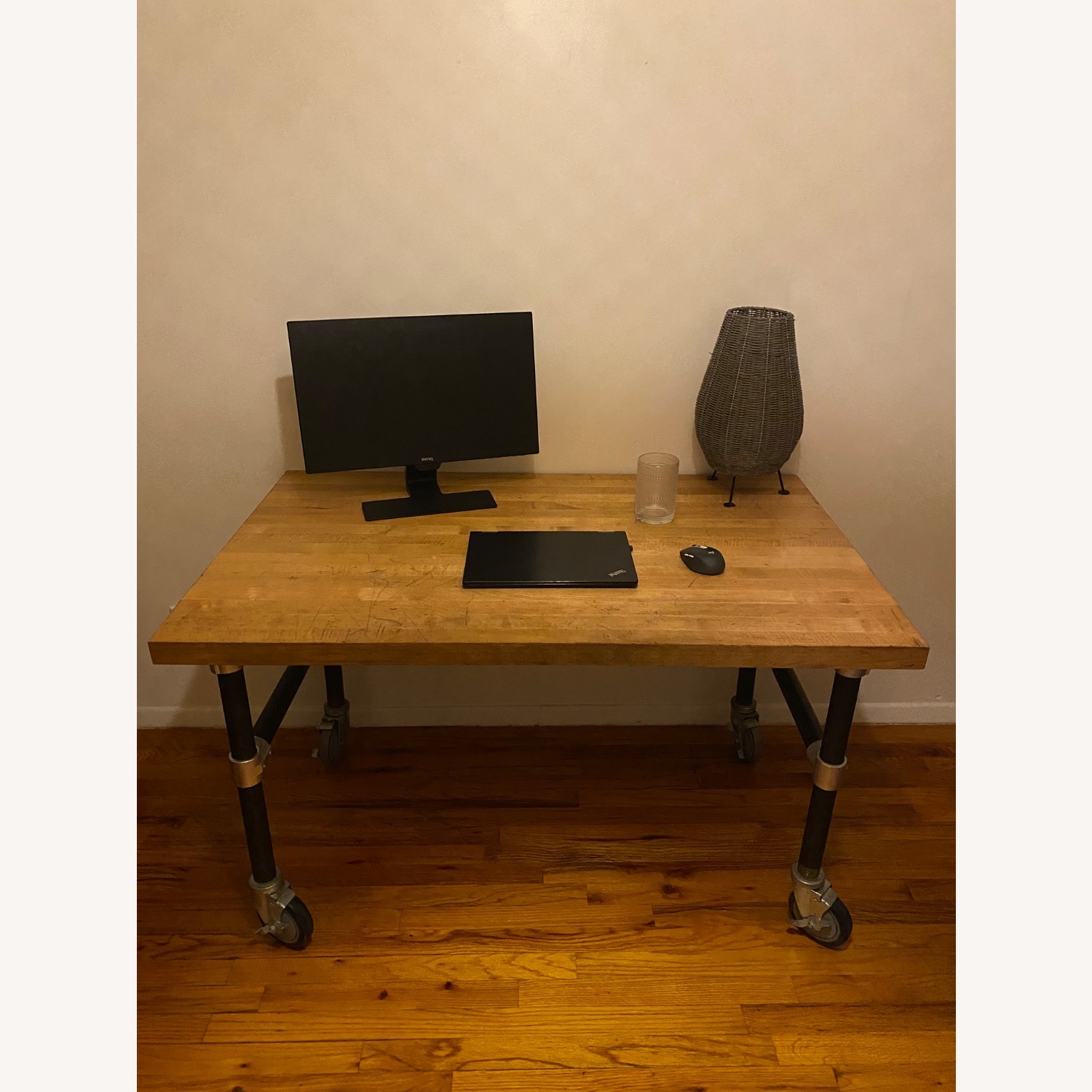 Butcher Block Pipe Frame Work Table - image-6