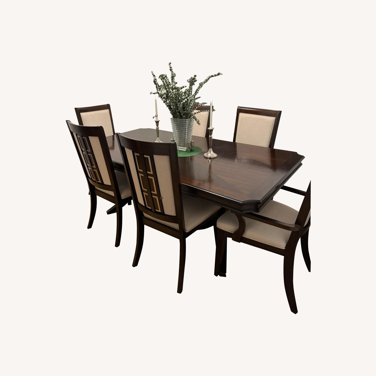 Dark Cherry Wood Table - image-0
