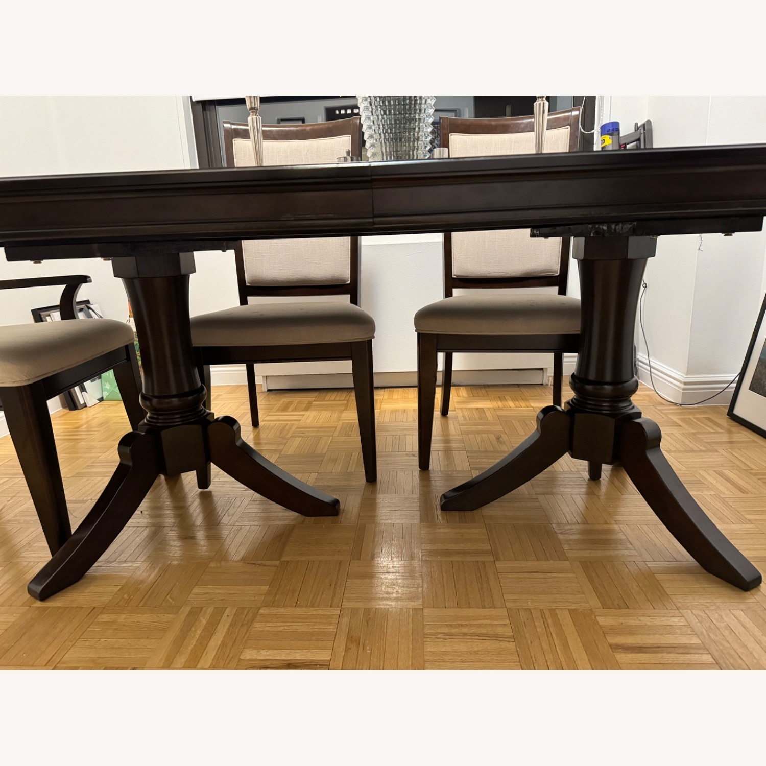 Dark Cherry Wood Table - image-3