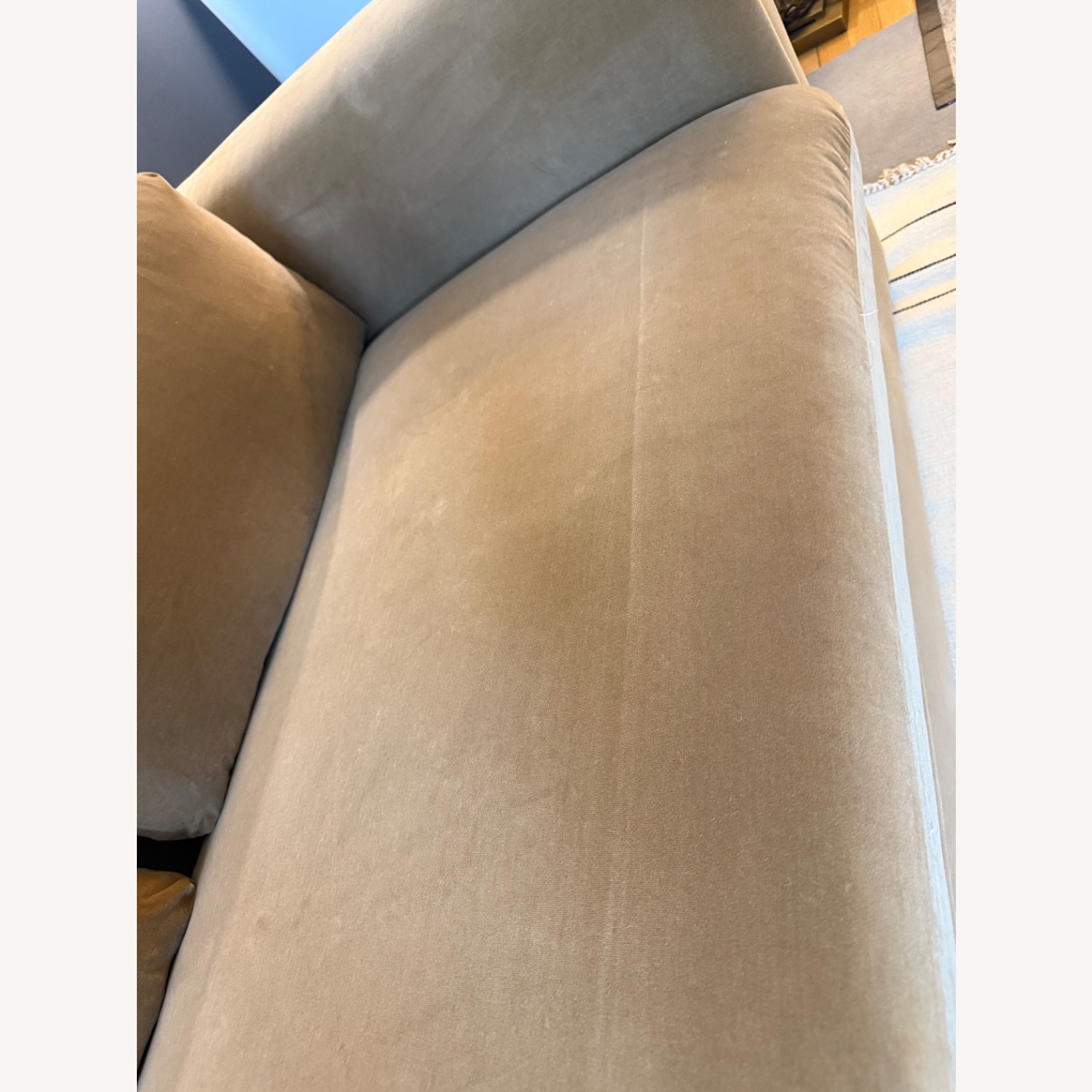 CB2 Camel Velvet Mardones Couch  - image-2