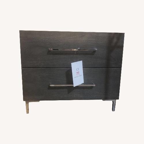 Used CB2 Link Acacia 2-Drawer Nightstand Grey for sale on AptDeco