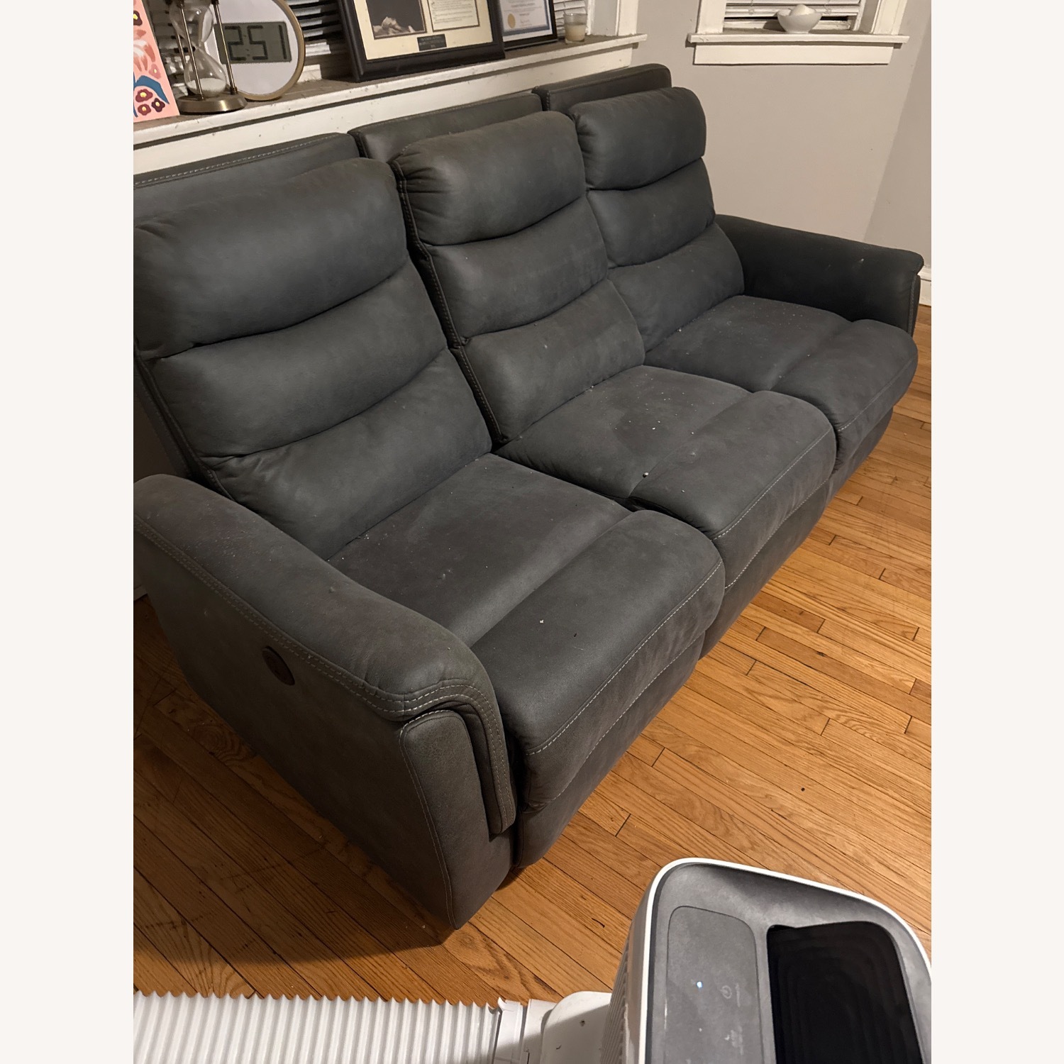 Forte Gray Power Reclining Sofa - image-3