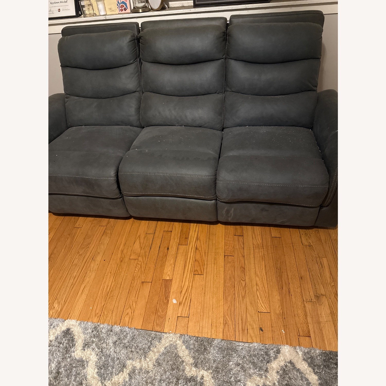 Forte Gray Power Reclining Sofa - image-1