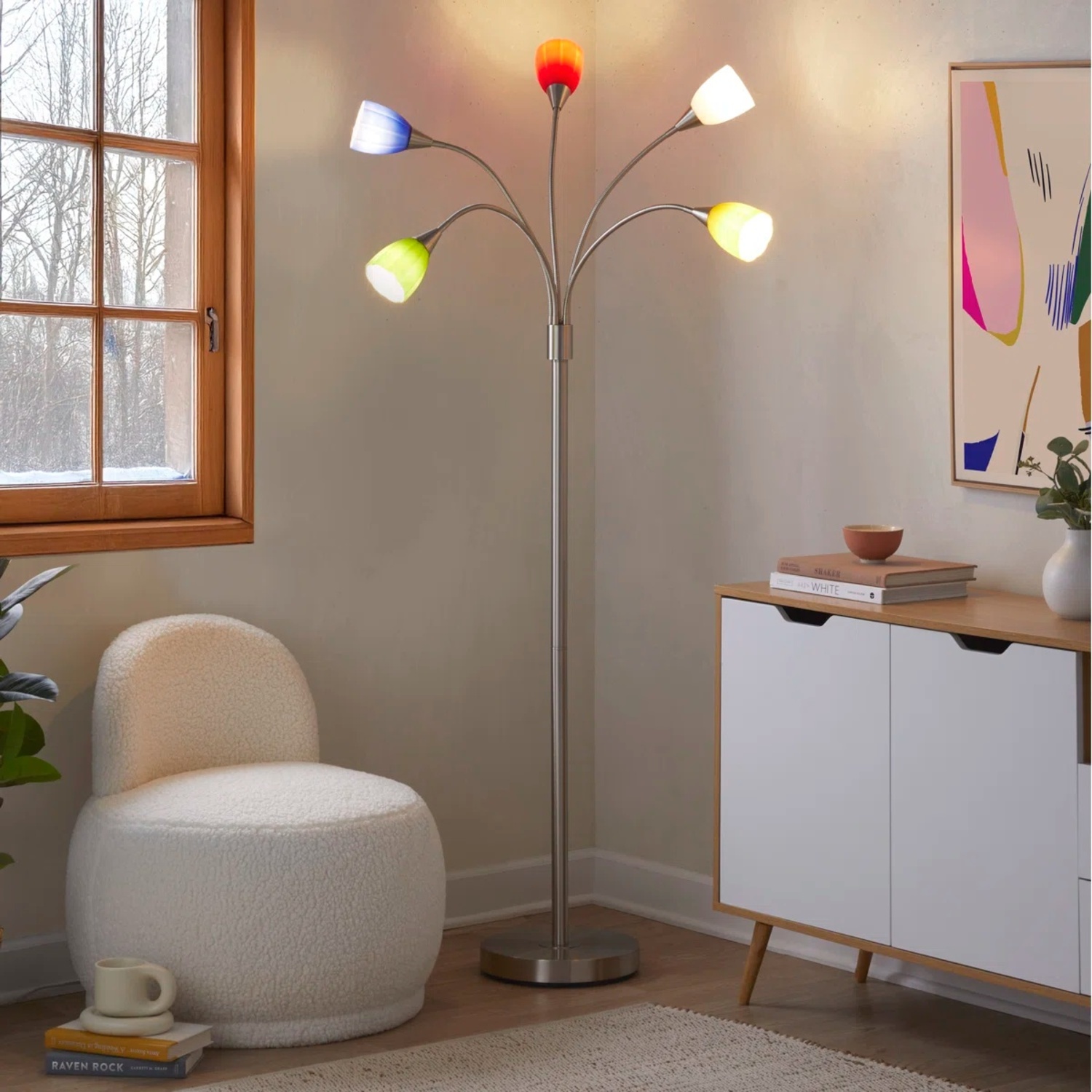 Stainless Steel Multi Color Medusa Lamp - image-5
