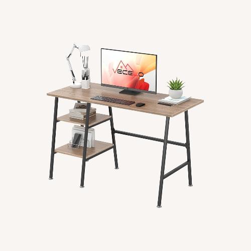 Used 43 Inch Writing Desk with 2 Tier Storage Shelves for sale on AptDeco