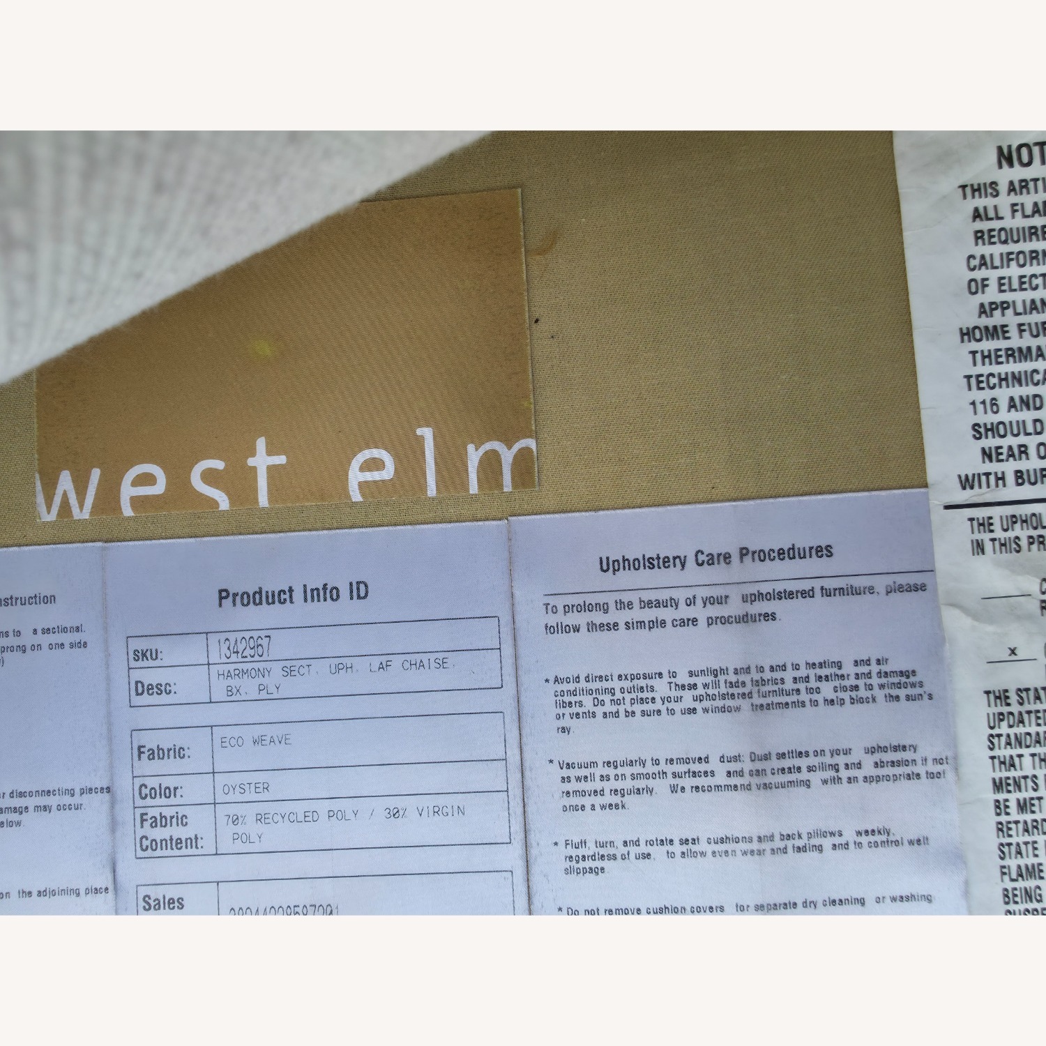 West Elm White Harmony Sectional  - image-3