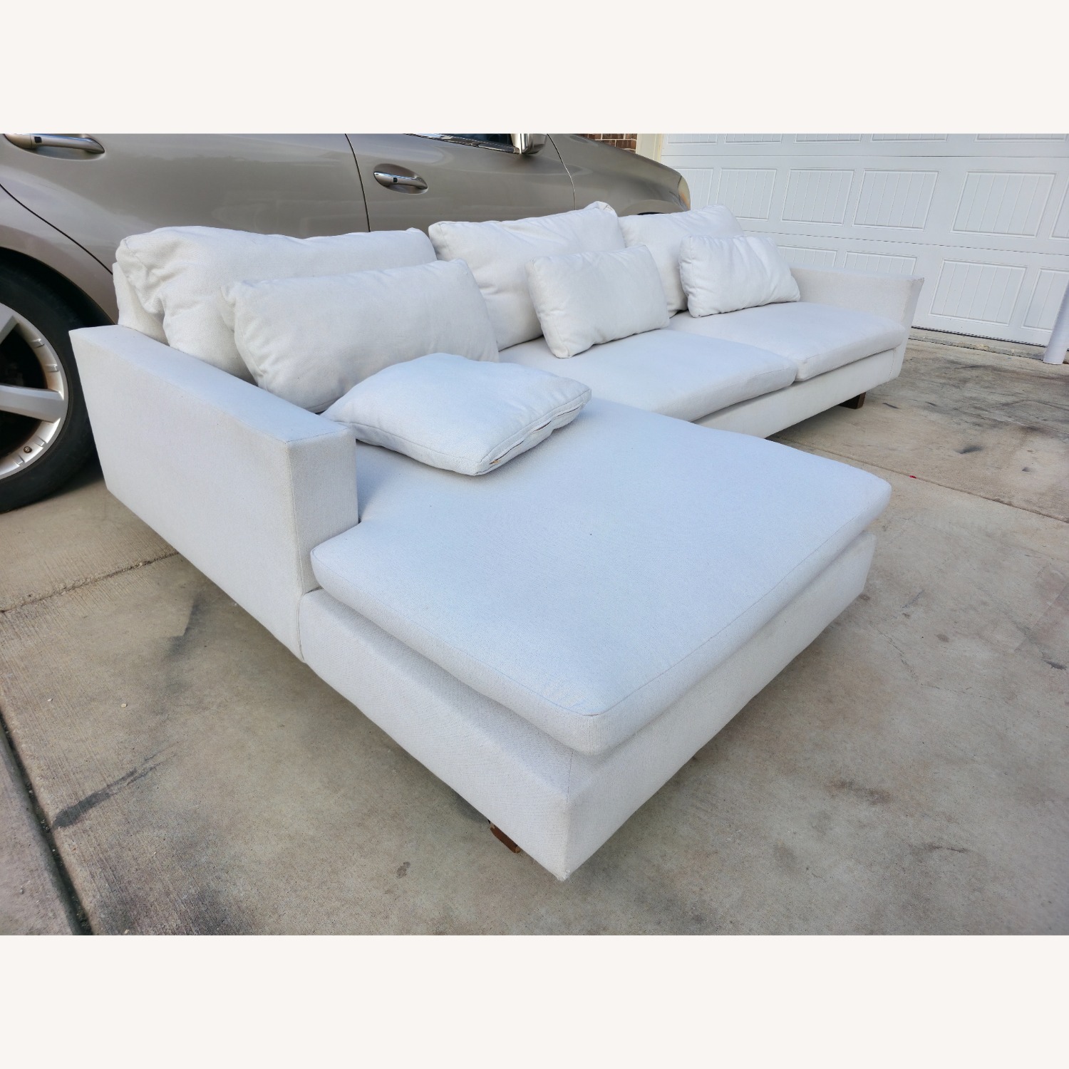West Elm White Harmony Sectional  - image-4