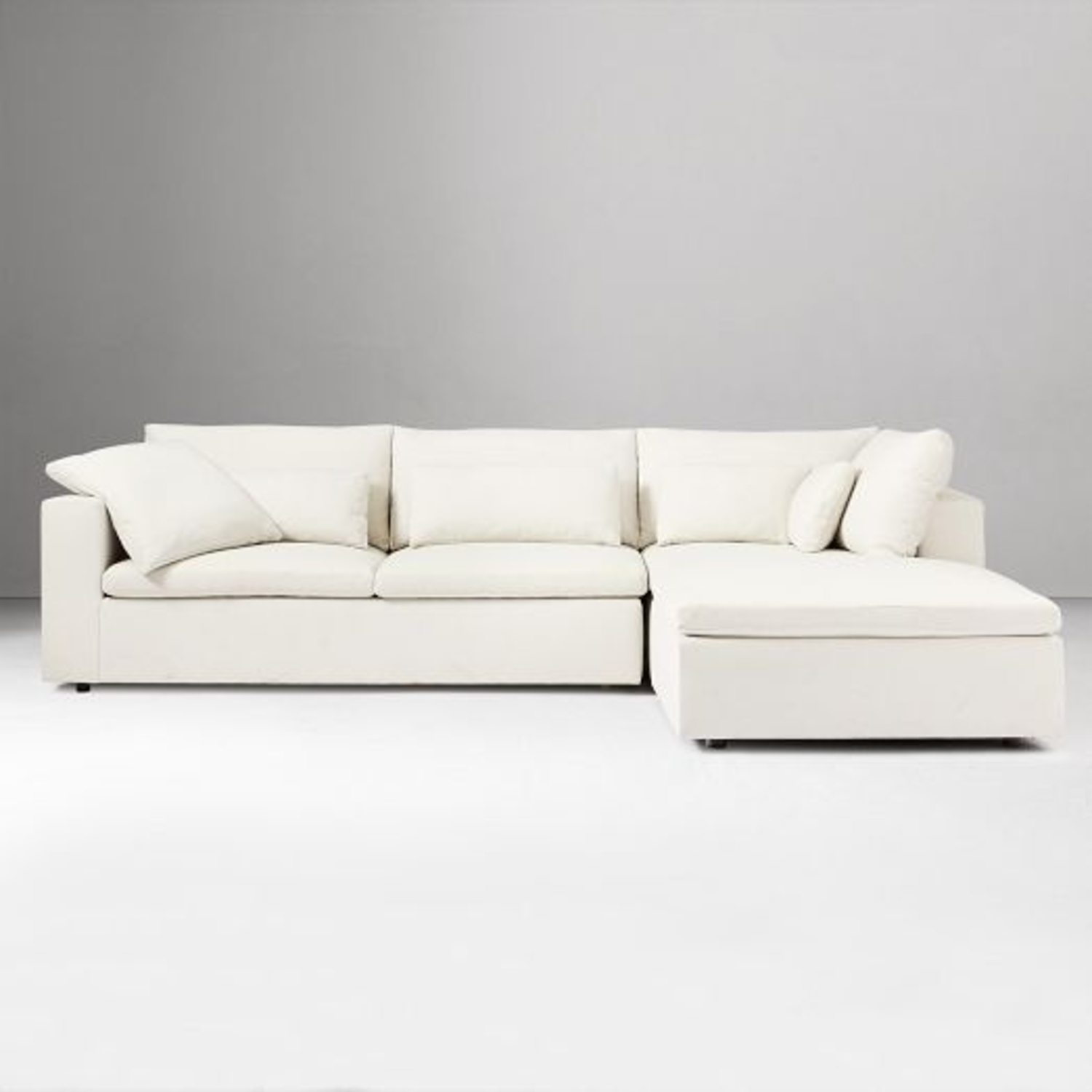 West Elm White Harmony Sectional  - image-5