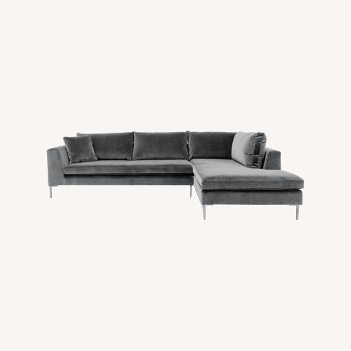 Used ABC Sectional Dark Gray Cotton Velvet for sale on AptDeco