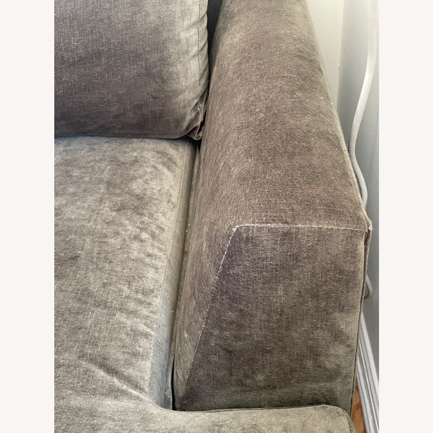 ABC Sectional Dark Gray Cotton Velvet - image-3