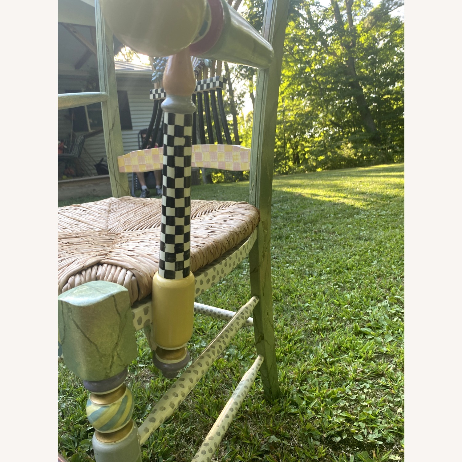 MacKenzie Childs Light Flower Basket Arm Chair - image-3